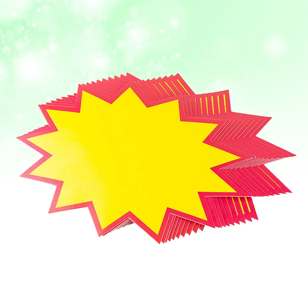 30 PCS Explosion Sticker Supermarket Price Tag Nail Stickers Sign Blank Advertising Paper