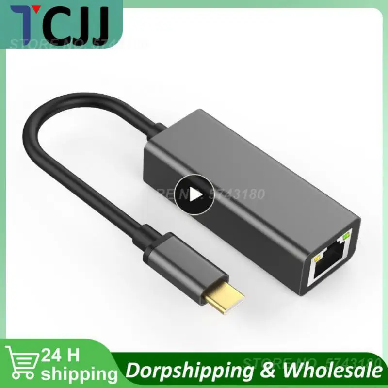 Usb Type-c To Rj45 10/100mbps Lan Internet Cable 100 Megabits Aluminum Usb Type C Ethernet Adapter Stable