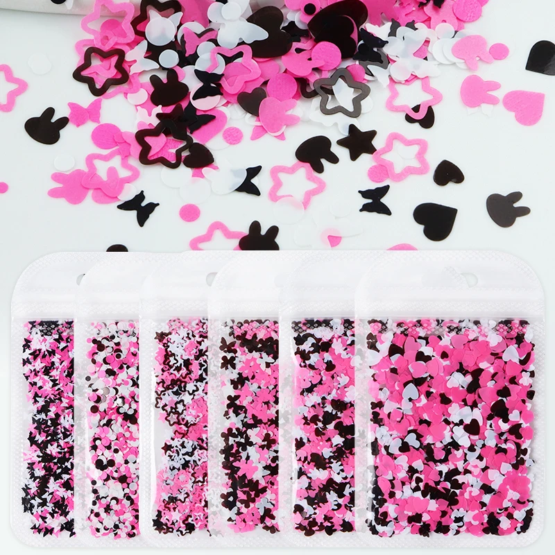 Resin Sequins Black Pink Glitter For Epoxy Resin Filler UV Silicone Mold DIY Pendant Jewelry Making Filling Accessories Handmade