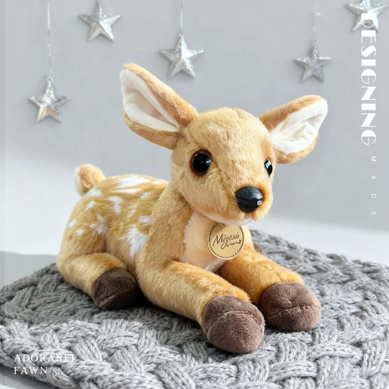 25CM Liegen Rehkitz Plüsch Spielzeug Weiche Angefüllte Cartoon Tier Puppe Nette Deer Puppe Für Home Dekoration Geschenke – Detail 11