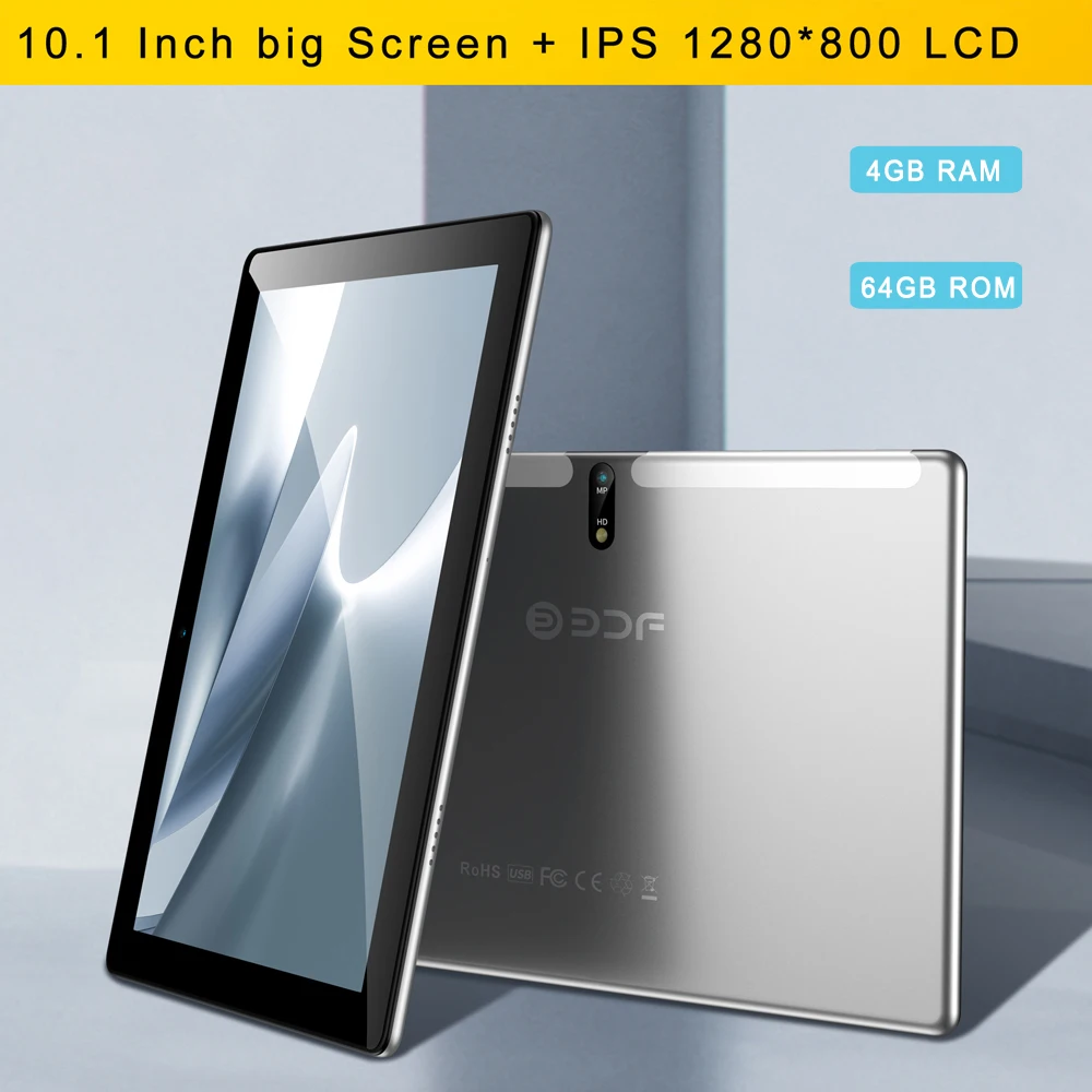 Neue 10,1 Zoll Tablets Android 10 Octa Core 4GB RAM 64GB ROM Tablet PC 4GB Netzwerk Telefonanruf Dual-Sim Dual-Kameras WiFi Bluetooth