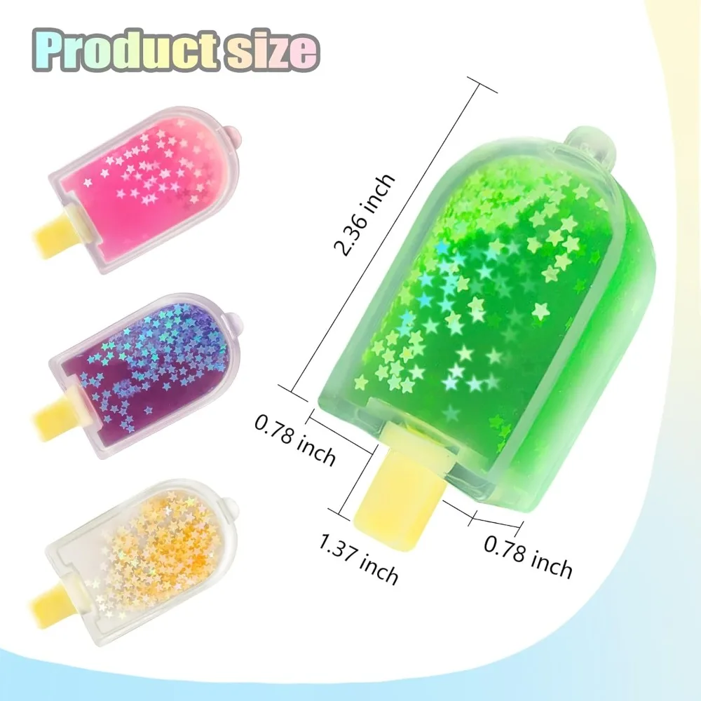 Lindo cubo de helado de juguete blando Kawaii, juguetes sensoriales para aliviar el estrés para la ansiedad, TDAH, niños y adultos, regalo de decoración de escritorio de TPR suave