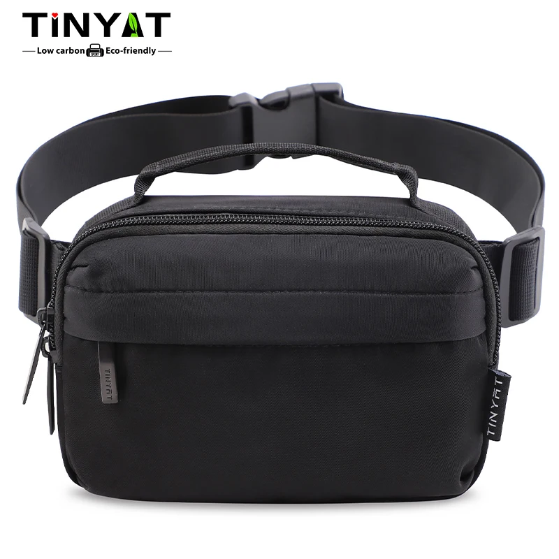 TINYAT Men's Water Resistant Waist Bag Large Capacity Portable Wallet Phone Bag Hiking outdoor for Daily Use Travel Office