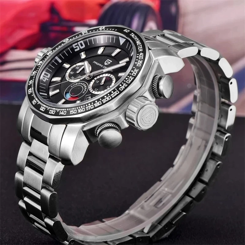 PAGANI Brand Quartz Stainless Steel Men\'s Watches Top Luxury Watch Men Chronograph Sports Clock geneva watch