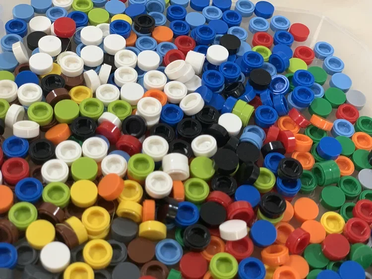 100-500 Stück Fliesen 1x1 Rund DIY Bausteine Farbige Lernspielzeuge für Kinder Größe Kompatibel mit 98138 – Detail 5