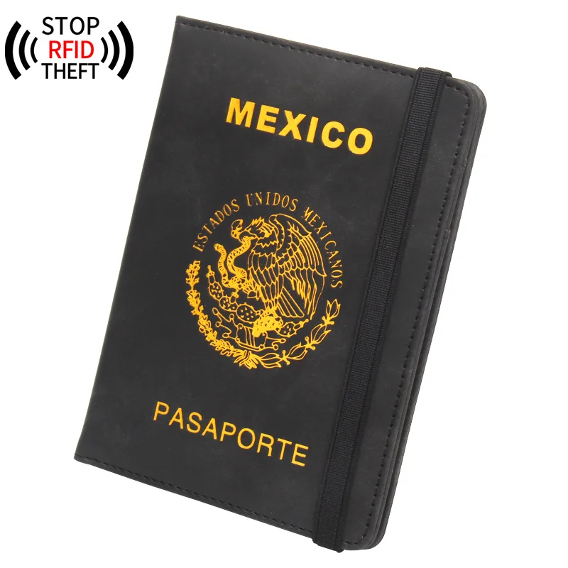 

Mexico RFID Passport Holder - Vintage Business Multi-Function ID & Bank Card Case, Men's Travel Wallet for Women