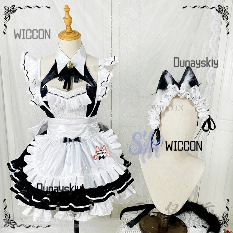 Juego de Anime Nikke Cosplay disfraz privado Sexy Kawaii Neko gato vestido de sirvienta dulce encaje volantes Lolita Jsk Jirai Kei niñas Halloween