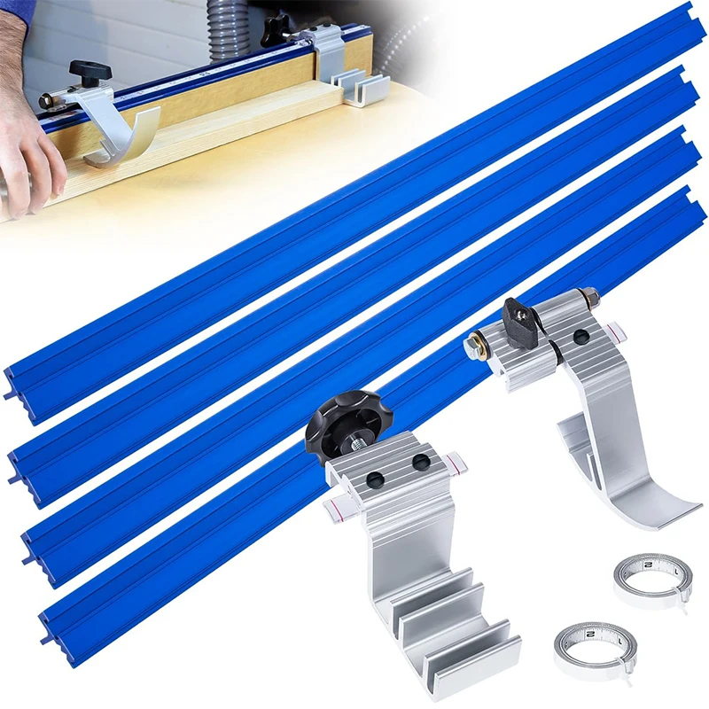 KMS8000 Precision Trak & Stops Kit, Track Guide for Miter Saw, Woodworking Saw Guide, Miter Saw Accessories, Woodworking Tools