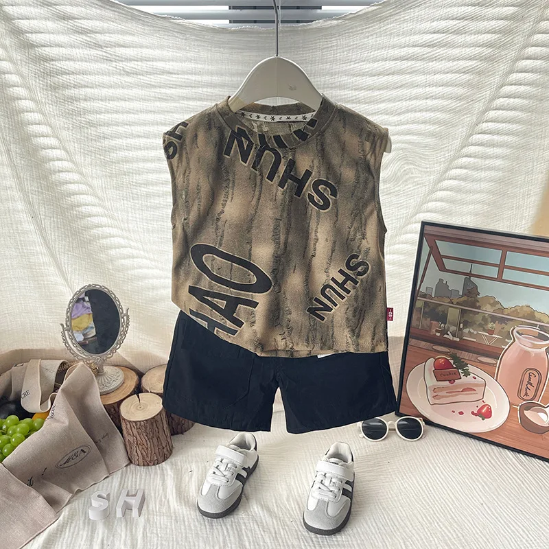 

New Summer Baby Boys Clothes Kids Clothing Suit Children Vest Shorts 2Pcs/Sets Infant Casual Sports Costume Toddler Tracksuits