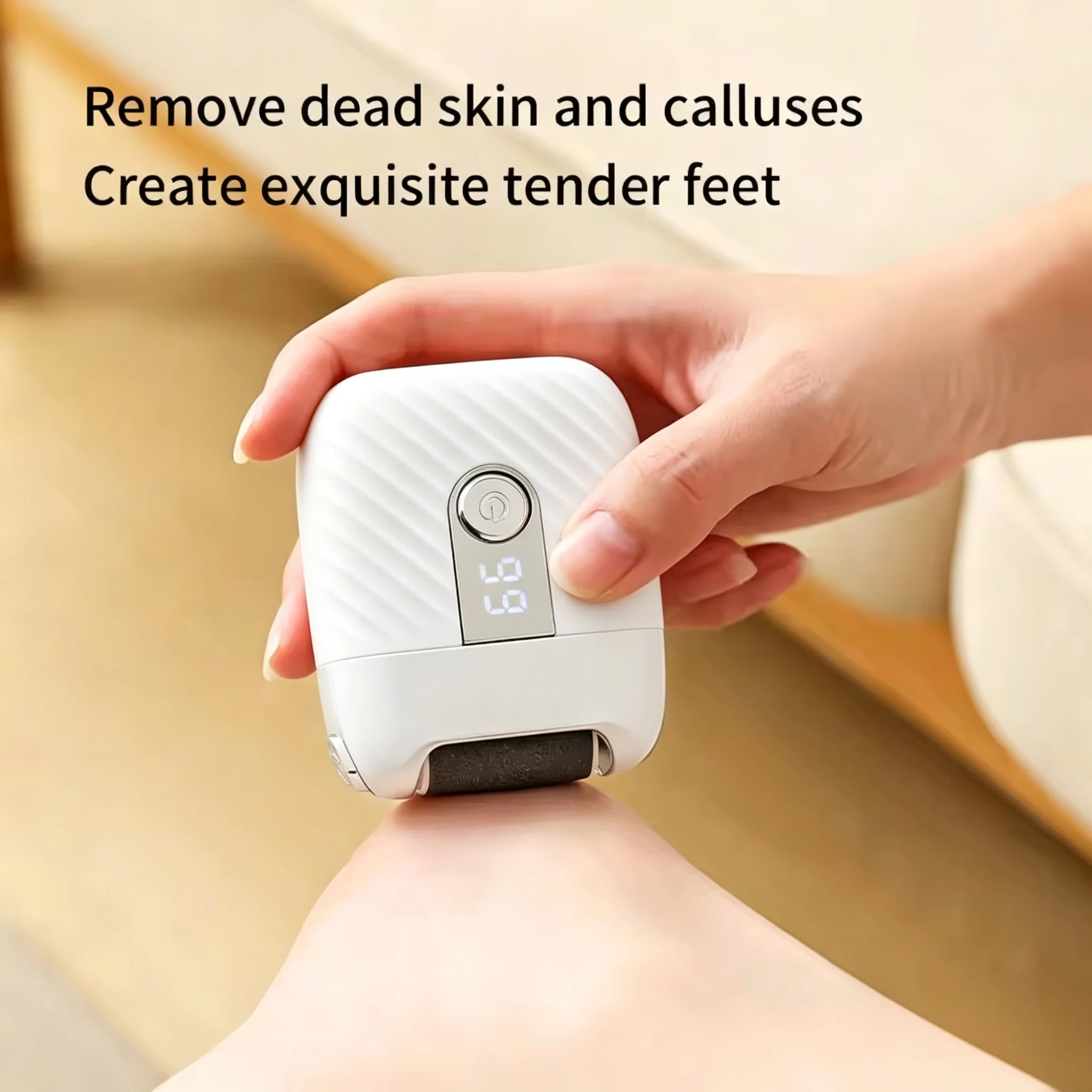 Rechargeable Electric Callus Remover Portable Foot File with 3 Replaceable Grinding Rollers LED Display Foot Skin Care Tool