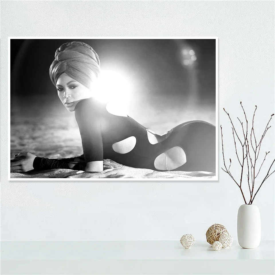 Beyonce Poster Super Music Singer Star Canvas Posters and Prints Photo Portrait Pictures Bar Hotel Cafe Wall Art Decor Mural