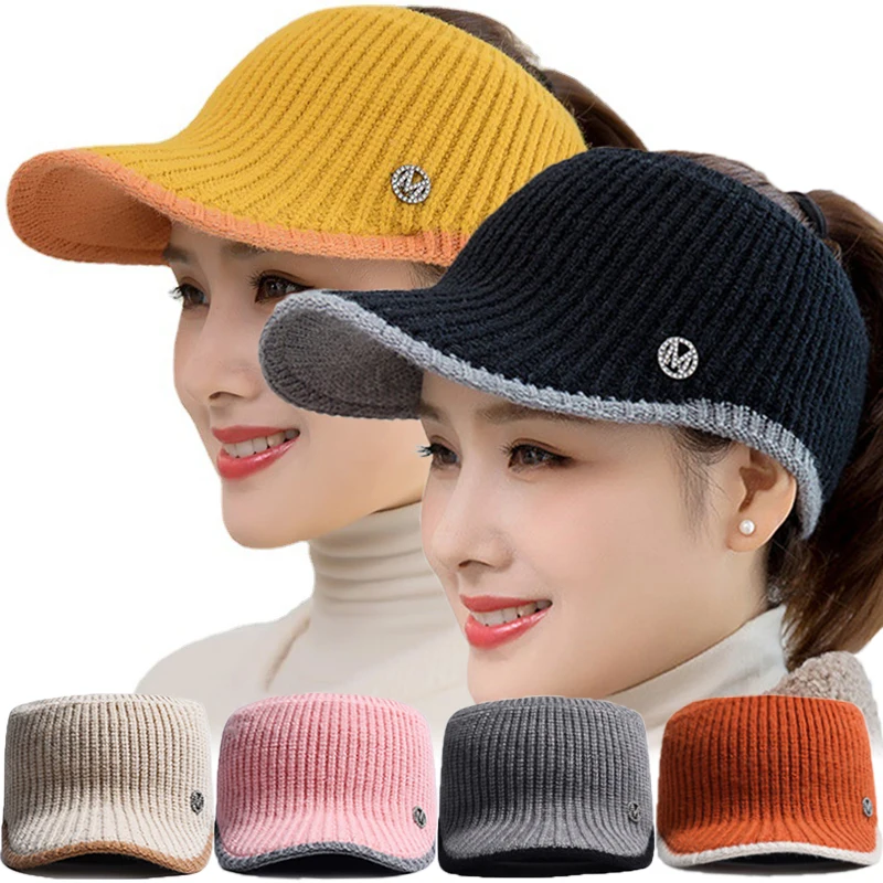 2022 Women Baseball Caps Autumn Winter Empty Tops Cap Elastic Sun Hat Outdoor Sports Running Sunscreen Breathable Ponytail Hats