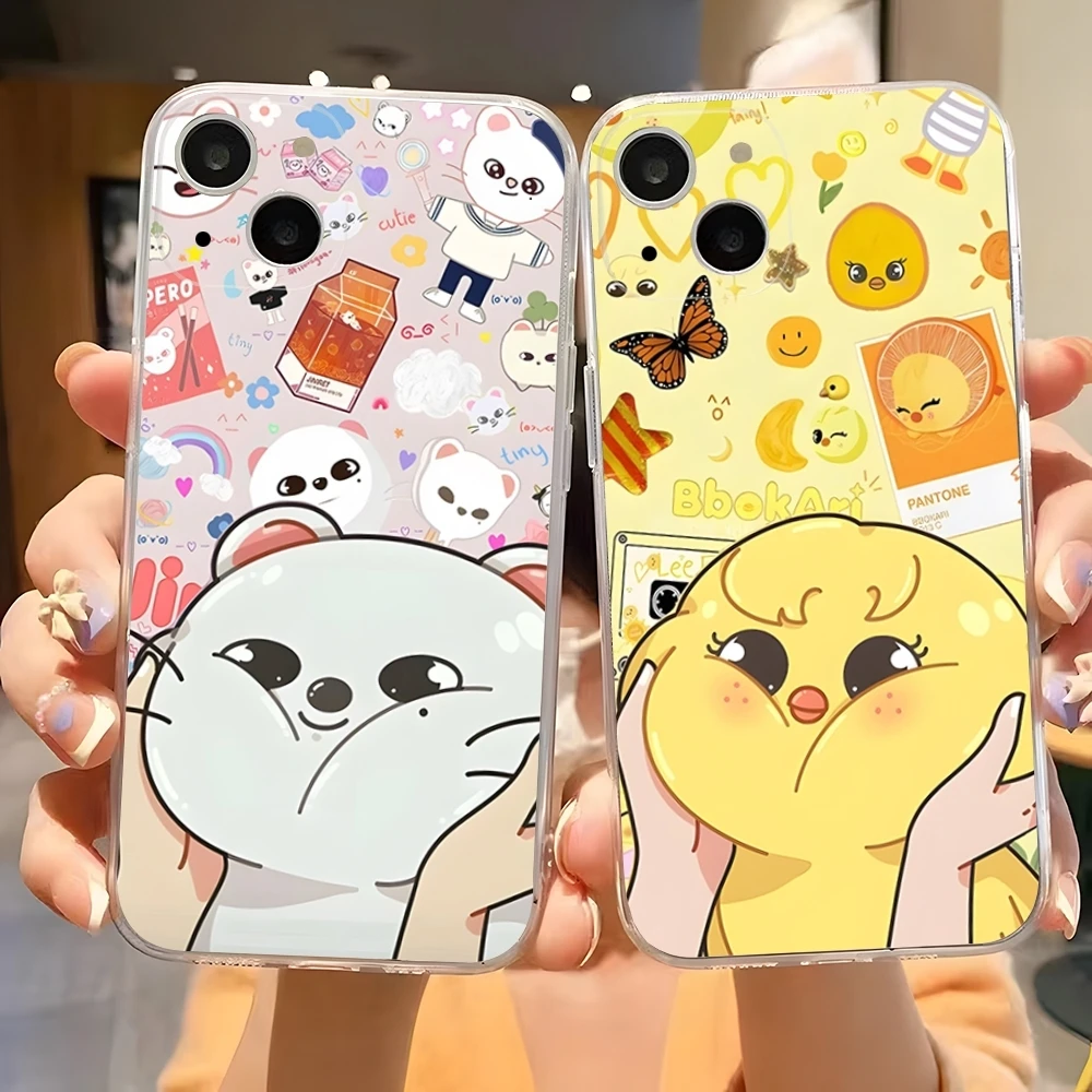 S-Stray Cartoon kids Phone Case for 15 Pro Max iphone 14 Plus 11 12 13 Mini 7 8 Plus X XR XS SE 2020 Transparent Soft Cover