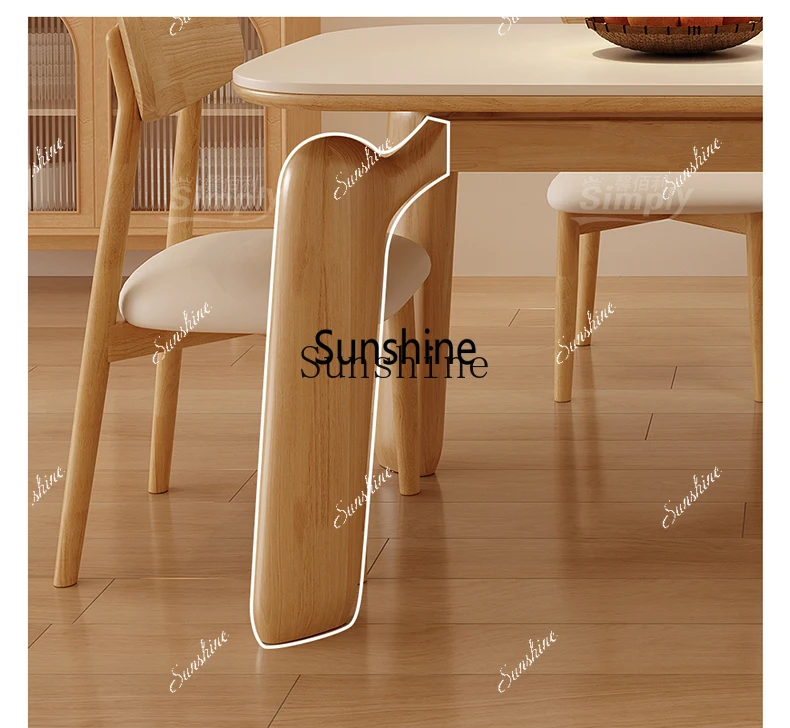 

Rock slab dining table and chairs household small apartment modern simple living room square dining tableX