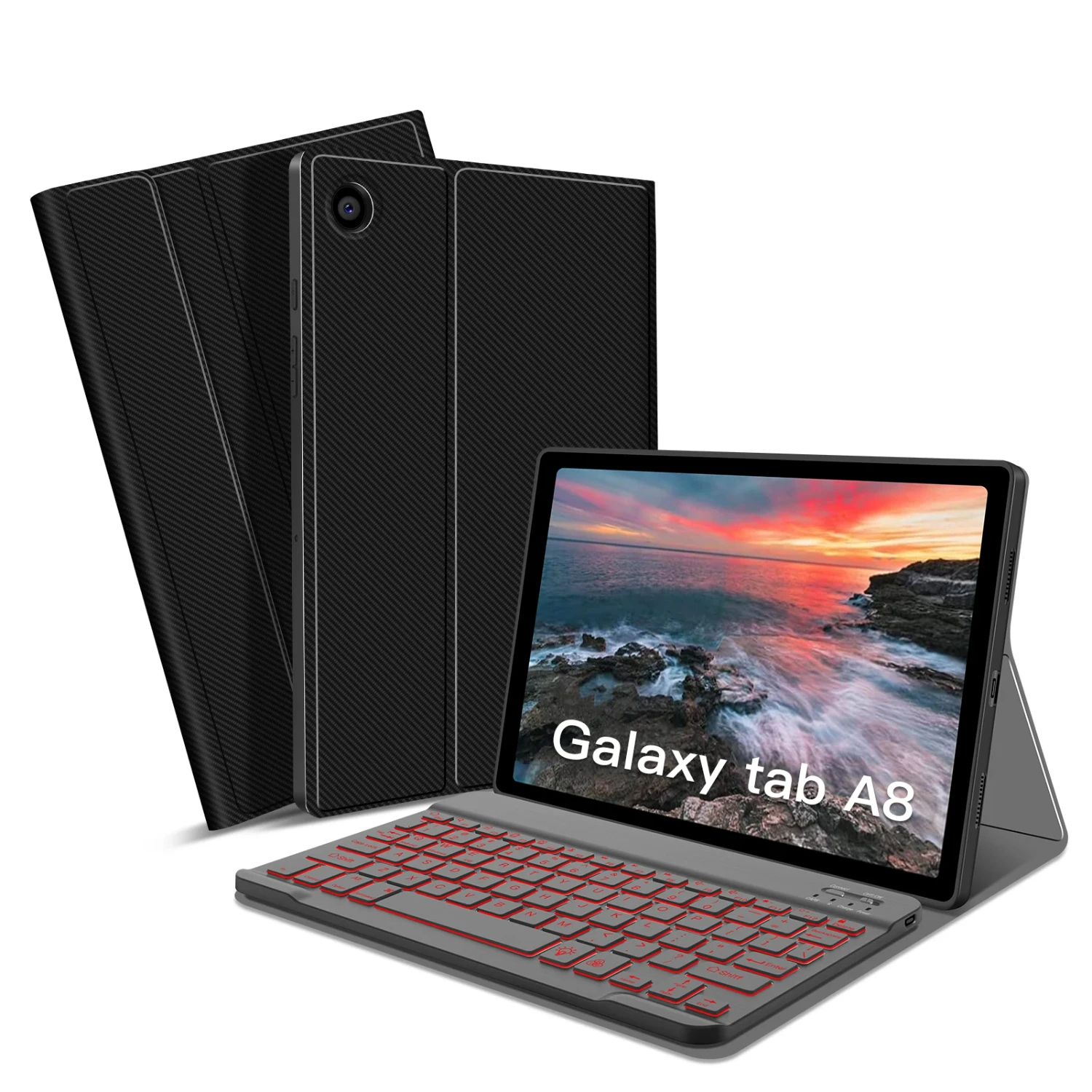 

Backlit Keyboard for --Tab A8 10.5" Smart Soft with Bluetooth SM-X200/X205/X207 Detachable Wireless Tablet Case