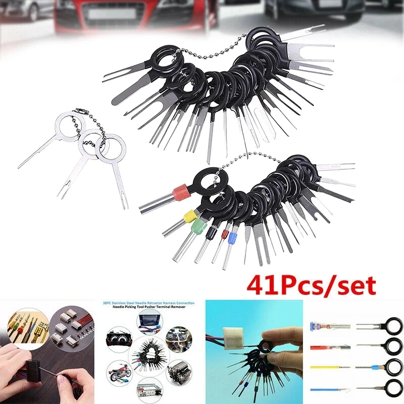 41pcs Auto Tool Set Keys Car Extractor Tools Kit Automotive Wires Bearing Puller Sets Terminal Ejector Kit Car Disassembly Tool