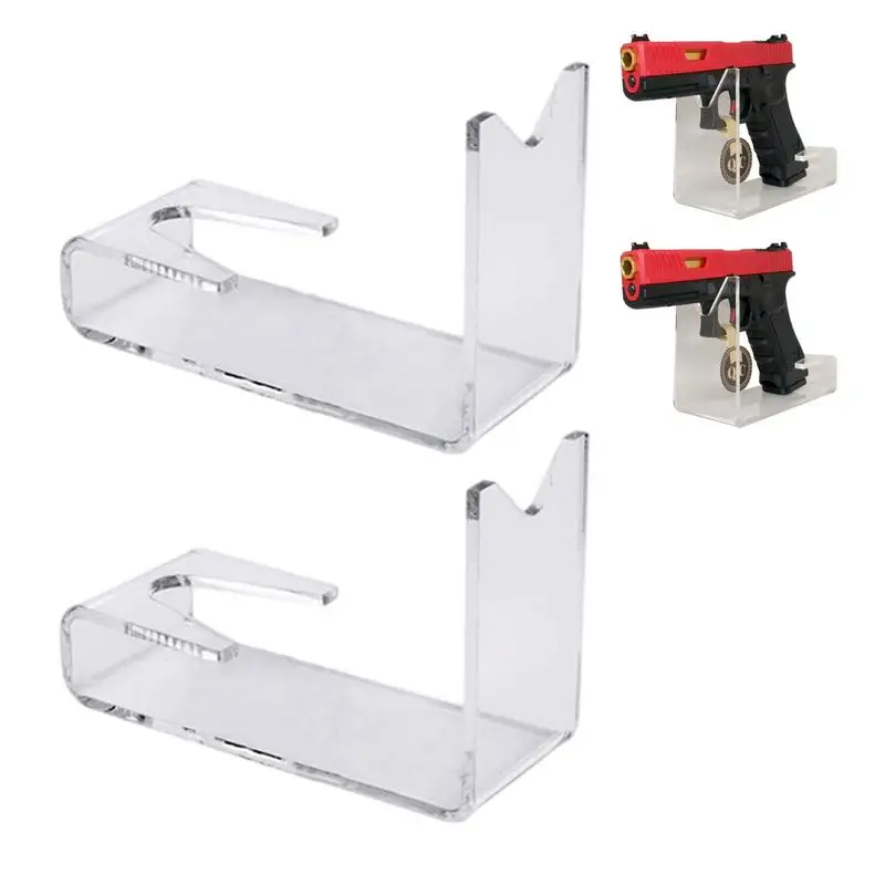 2pcs Clear Acrylic Pistols Stand Handgun Display Stand Guns Organizer Holder Toy Guns Model Storage Showing Rack Dropshipping