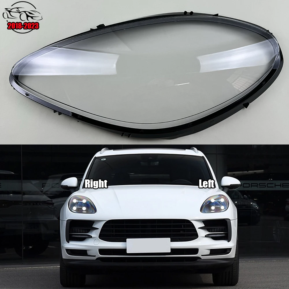 For Porsche Macan 2018-2023 Front Lamp Shade Headlight Mask Shell Transparent Cover Lens Replace The Original Lampshade