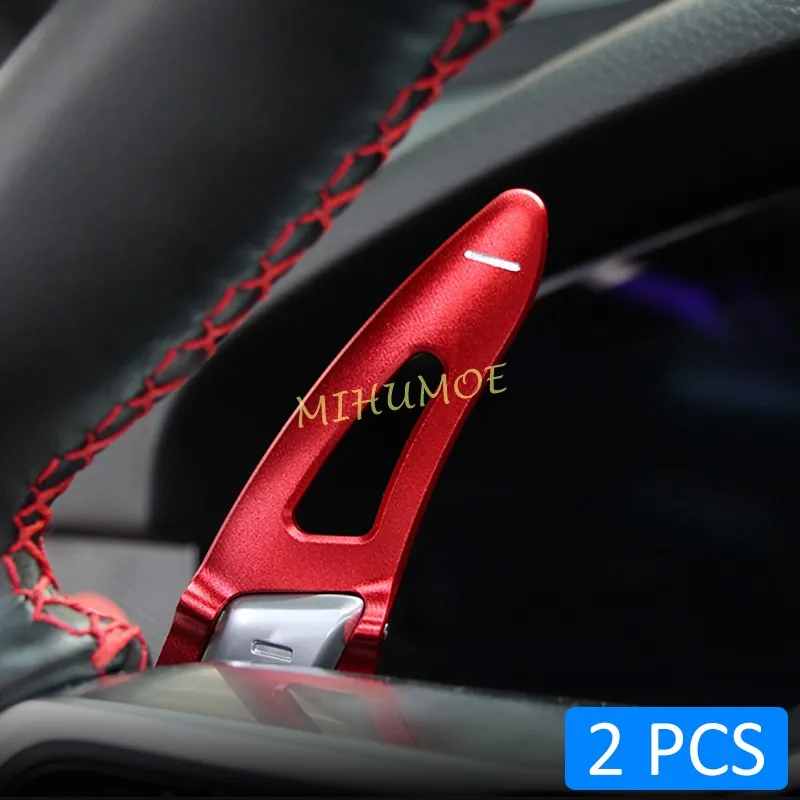 For Porsche Cayenne Macan Panamera 718 Boxster Cayman 911 Aluminum Steering Wheel Paddle Shifter Extension Trim Accessories Red