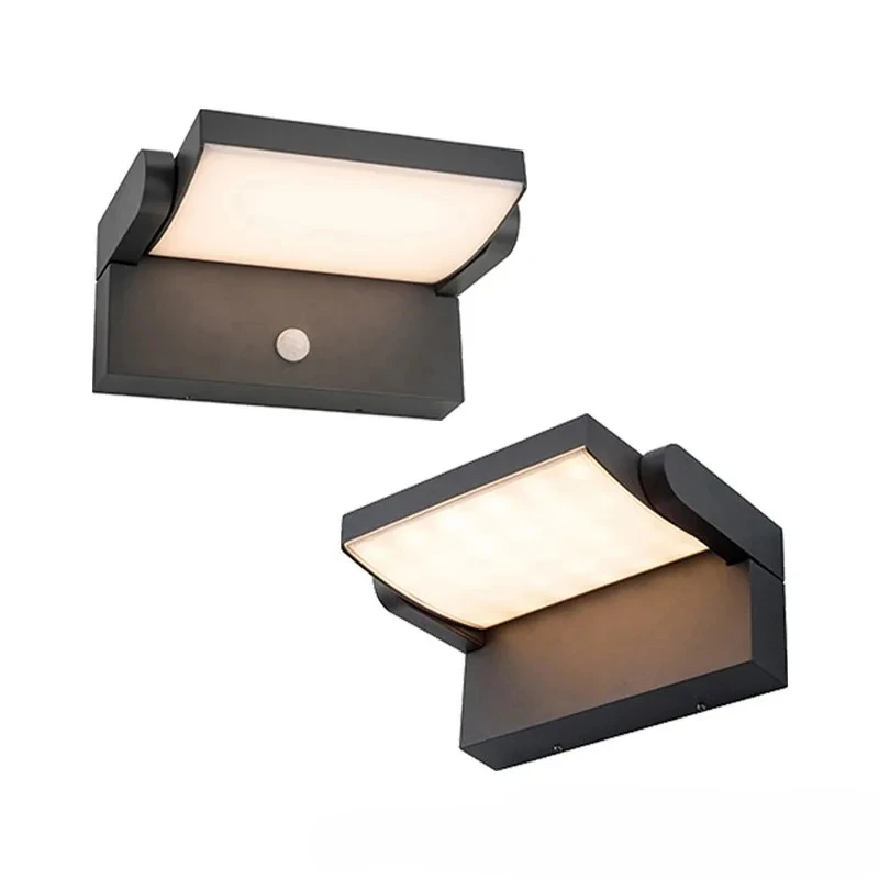 

LED Outdoor Wall Light Simple Park Hotel Balcony Human Sensor Light Corridor Wall Courtyard Emergency Light