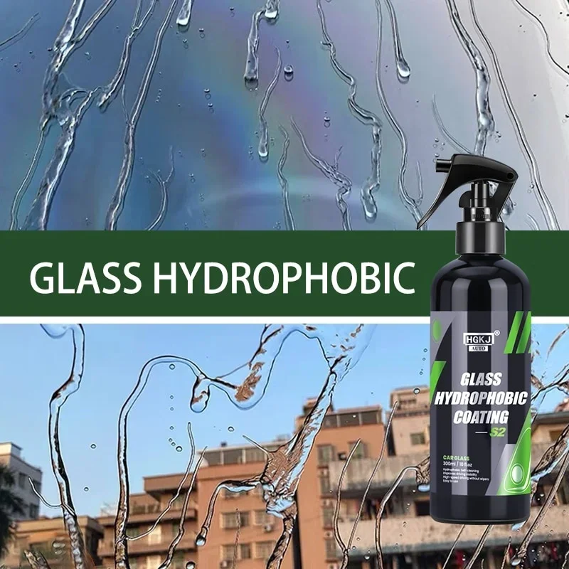 HGKJ S2 Car Glass Hydrophobic Coating Anti Rain Spray Car Windshield Water Repellent Clear View Nano Waterproof Agent Auto Care