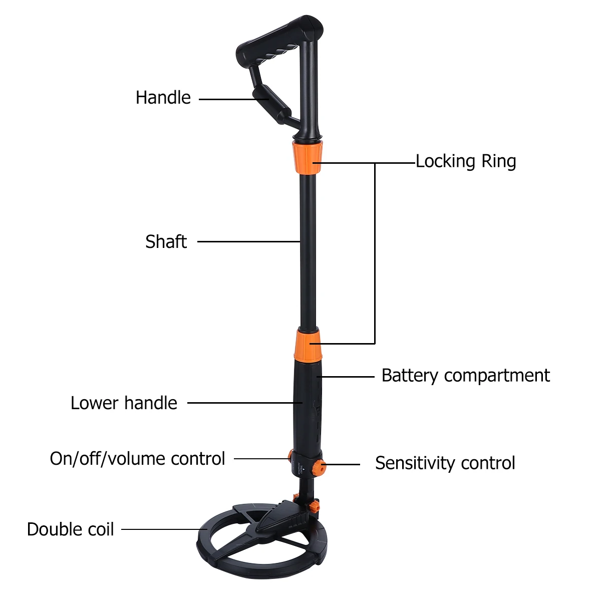 

Metal ABS Kids Audio Alarm Volume Sensitivity Control Deep Ground Search Gold Watch