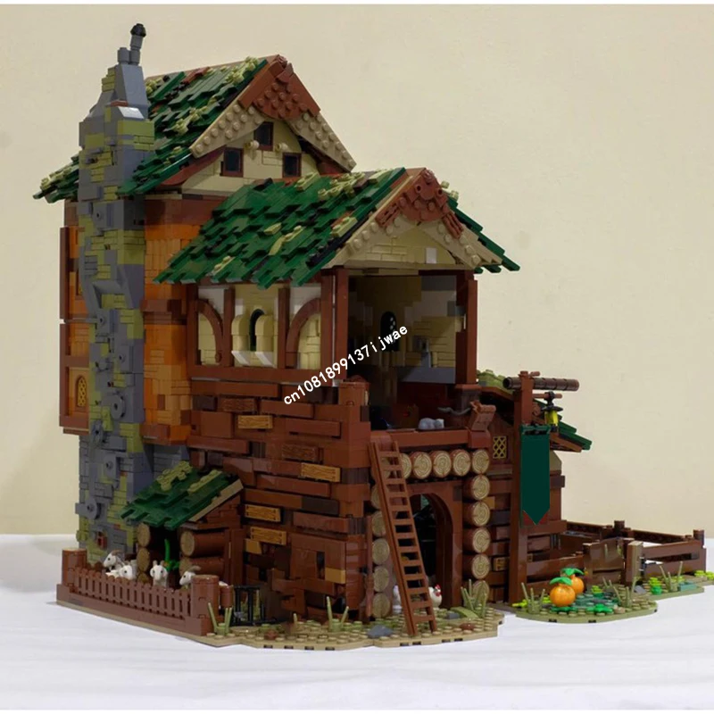 2024 New Moc European Medieval Street View Barn Building Blocks Model Retro Diy Creative Ideas Kids Toys Birthday Christmas Gift