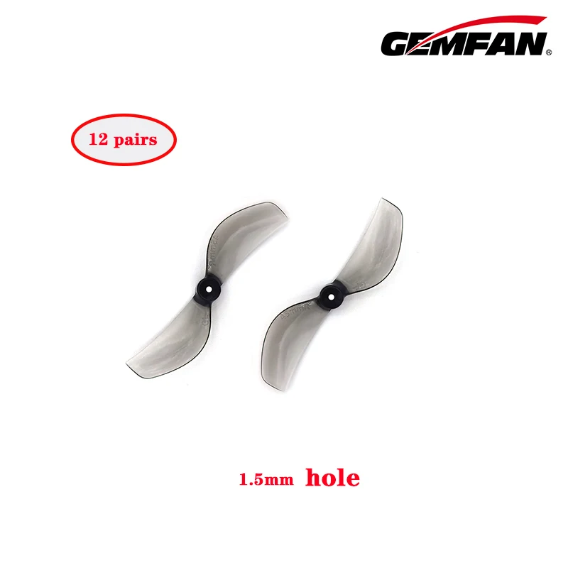 12Pairs Gemfan 45mm 2Blade / 3Blade PC Propeller T-Mount 1mm 1.5mm for FPV Freestyle Tinywhoop Drones DIY Parts