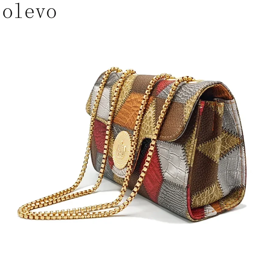 Bolso de cadena empalmado de moda de alta gama | Bolso bandolera versátil para compras de niñas, fotos de viaje