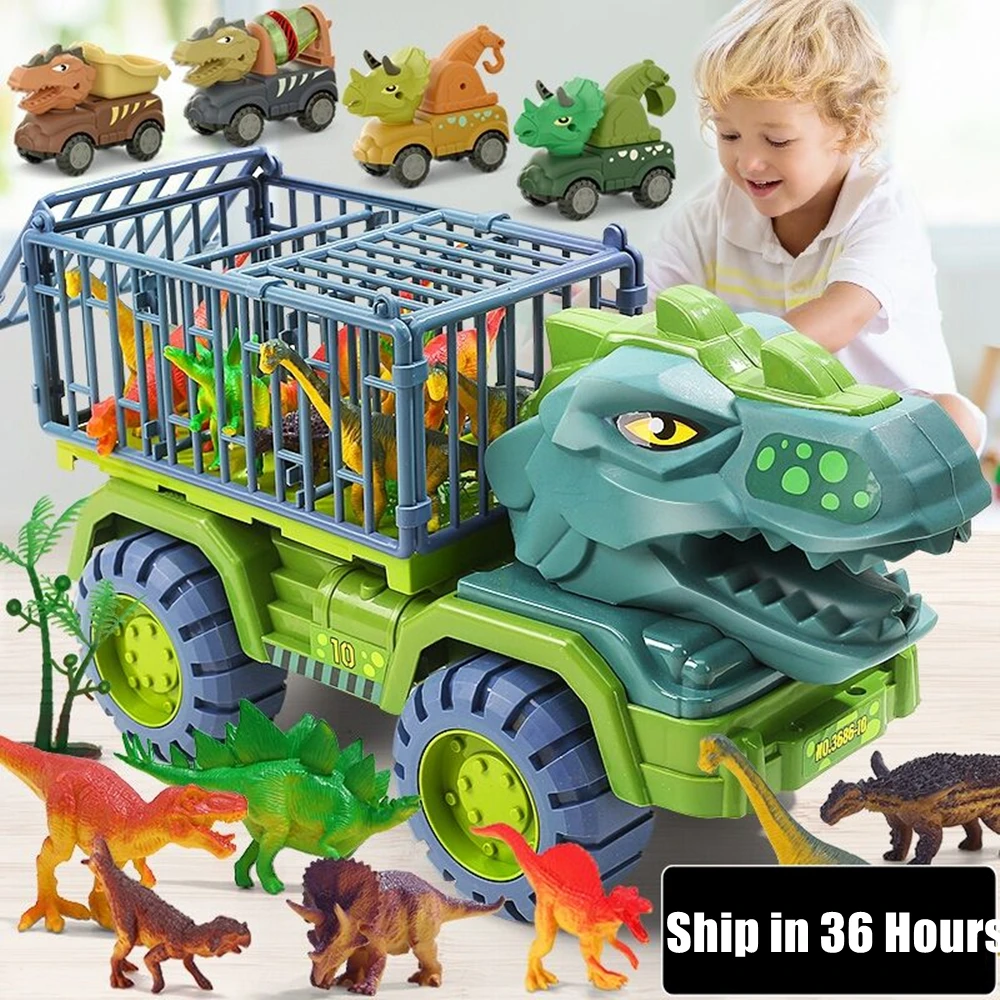 Car Toy Dinosaurs Transport Car Dinosaur Carrier Truck Toy Indominus Rex Jurassic World Dinosaurs Toys Christmas Gifts for Kids