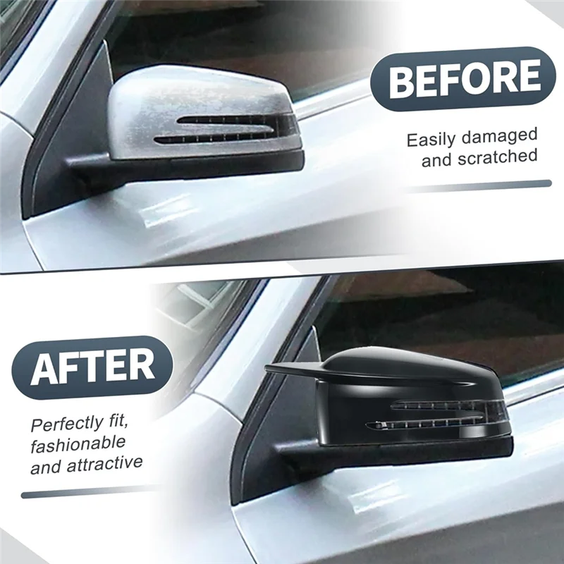 

A66P-For Mercedes Benz A B C E S CLA GLA Class W176 W246 W212 W204 Side Mirror Cover Rear View Mirror Trim Accessories