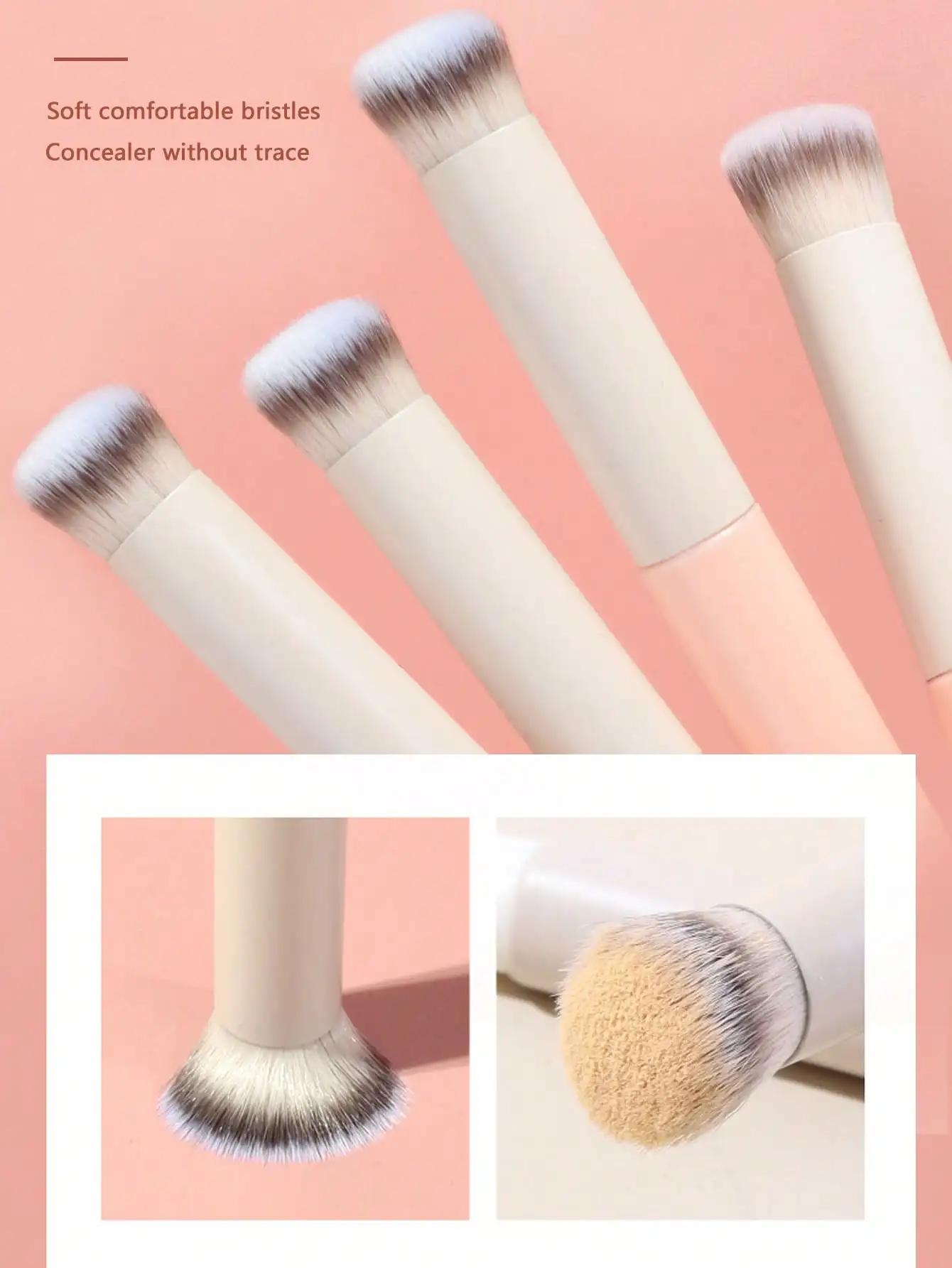mulynsie 1pc Concealer Brush Mini Oblique Flat-Topped Kabuki Nose Contour Brush, For Covering, Blending, Setting, Powdering, Liquid Cream And Foundation, 270s Face Concealer Repair And Beauty Makeup Brush,Foundation Brush,