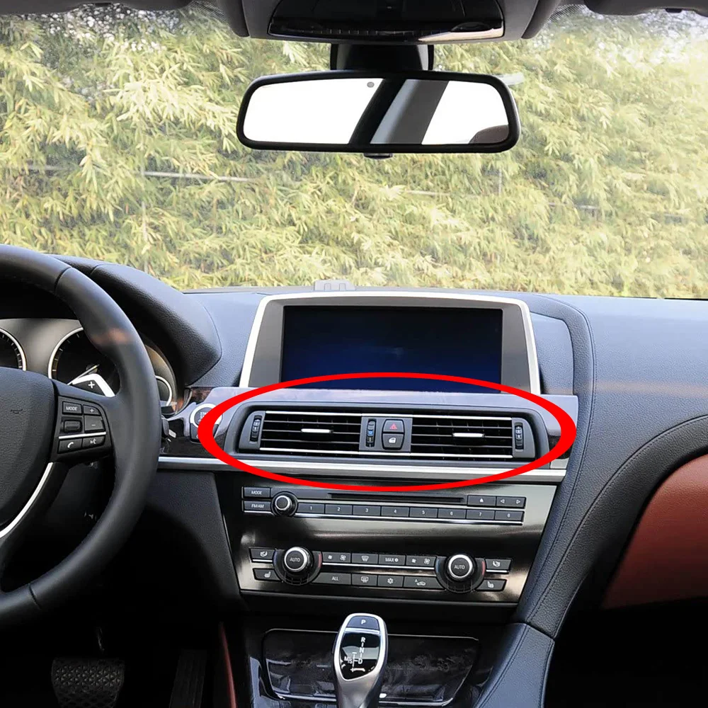

F06 F12 F13 630 635 640 645 650 Front Console Central Air Conditioner AC Vent Chrome Grid Outlet For BMW 6 Series Coupe