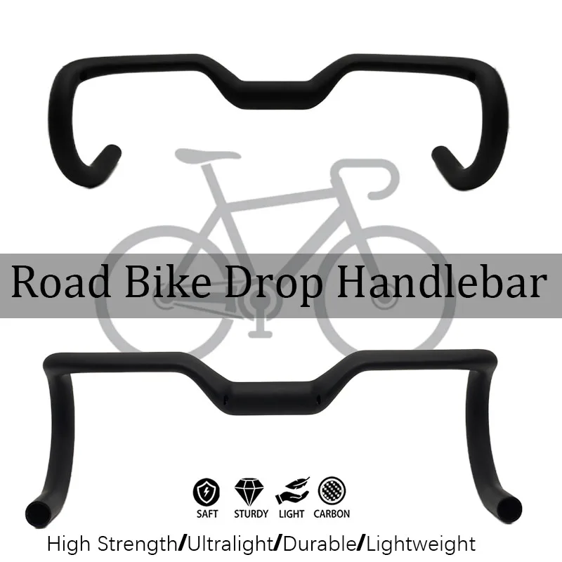 

T1000 Full Carbon Fiber Bicycle Handlebar, 30mm Rise, Road/Gravel/Track Use Internal Cable Routing, for Better Riding Experience