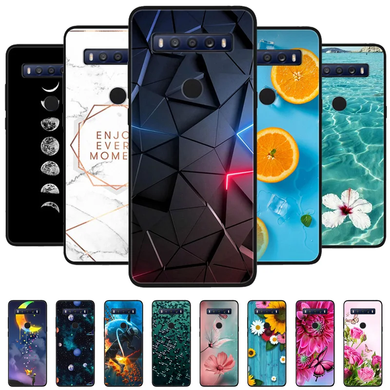 Dla TCL 10 SE Case TCL 10 5G UW czarna okładka lwa wilk silikonowa miękka obudowy na tył dla TCL 10 Lite 10L obudowa 10SE powłoka ochronna
