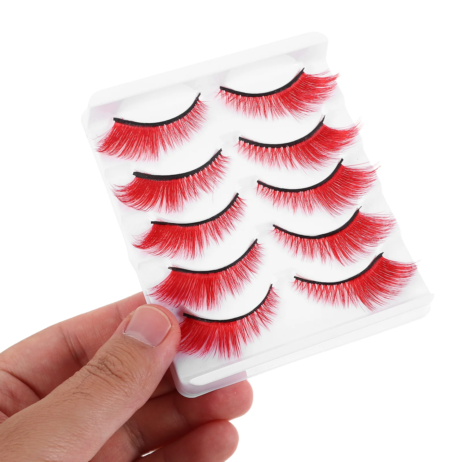 

5 Pairs Colorful False Eyelashes Short Natural Look Lightweight Reusable Synthetic Lash Strips For Everyday Makeup Party Cosplay