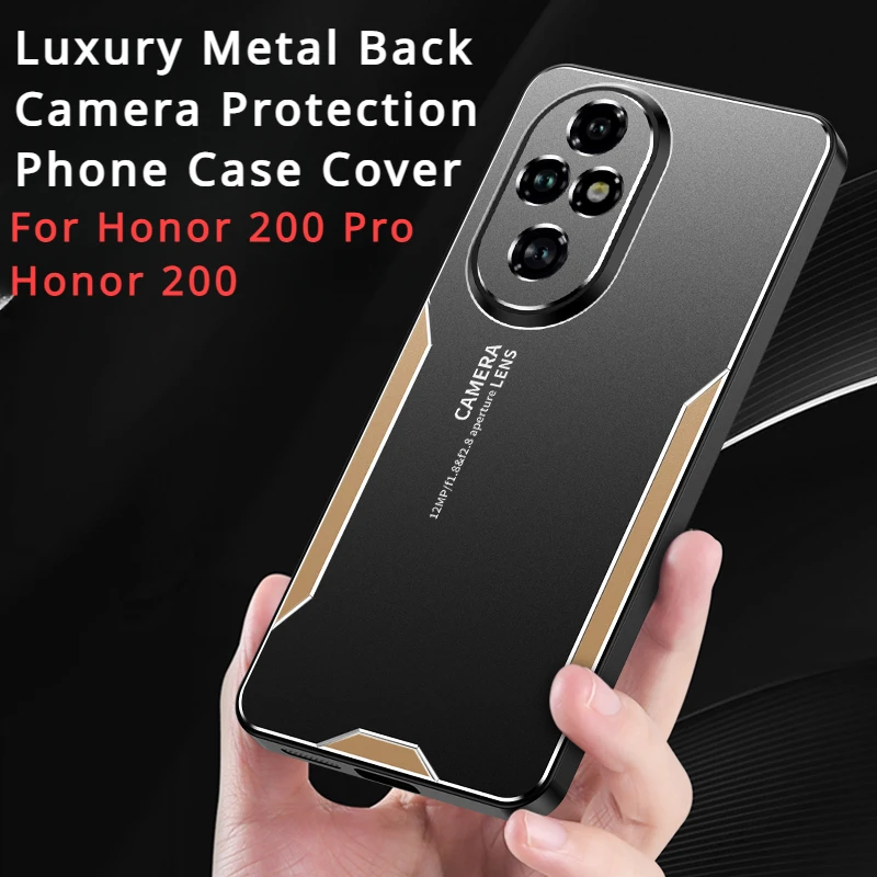 Honor 200 Pro 5G Case Luxury Laser Carving Metal Shockproof Armor Aluminium Alloy Back Cover For Huawei Honor200 Phone Cases