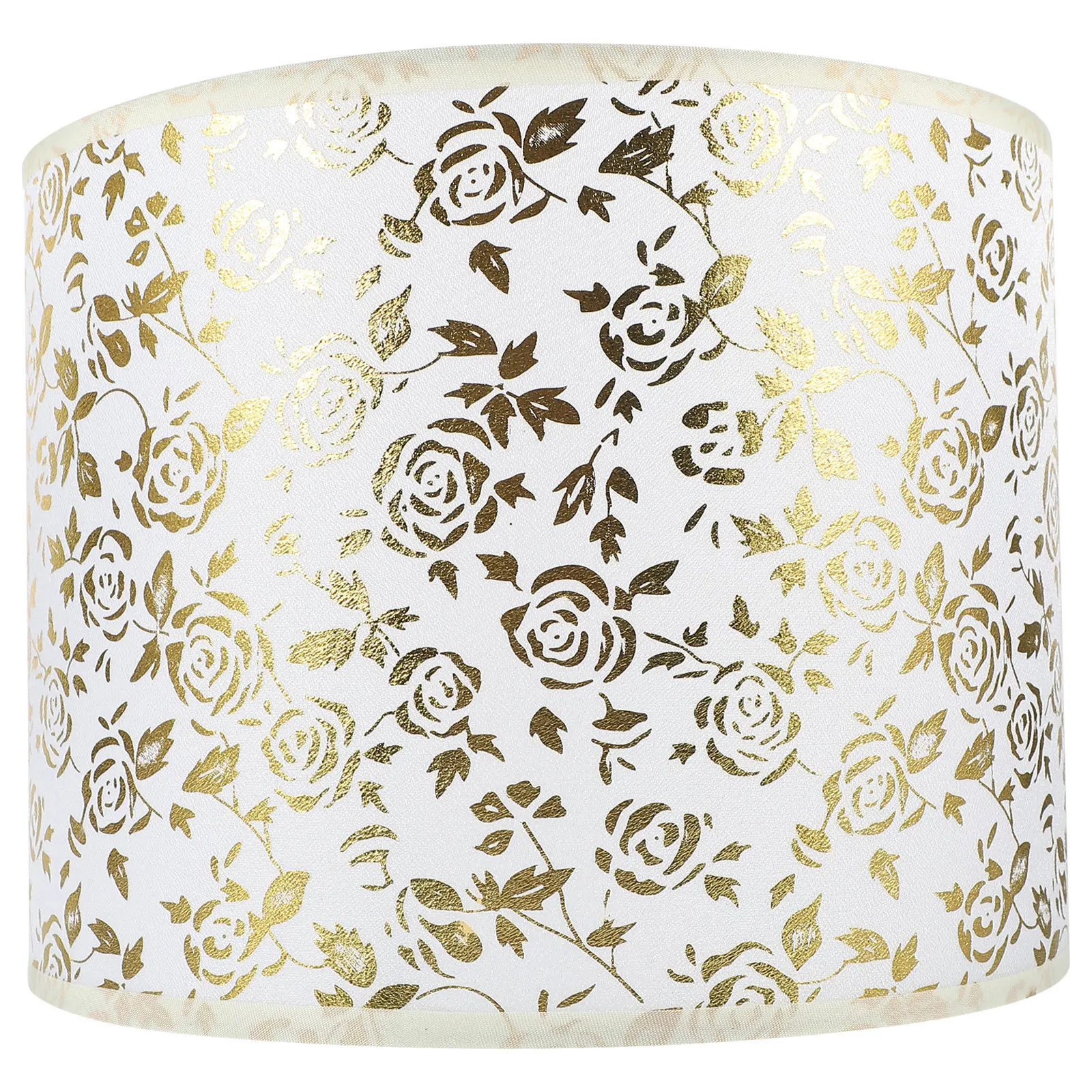 

Gold Rose Pattern Lamp Shade Replacement Fabric Table Lamp Cover For Bedroom Living Room Decorative Light Soften E27