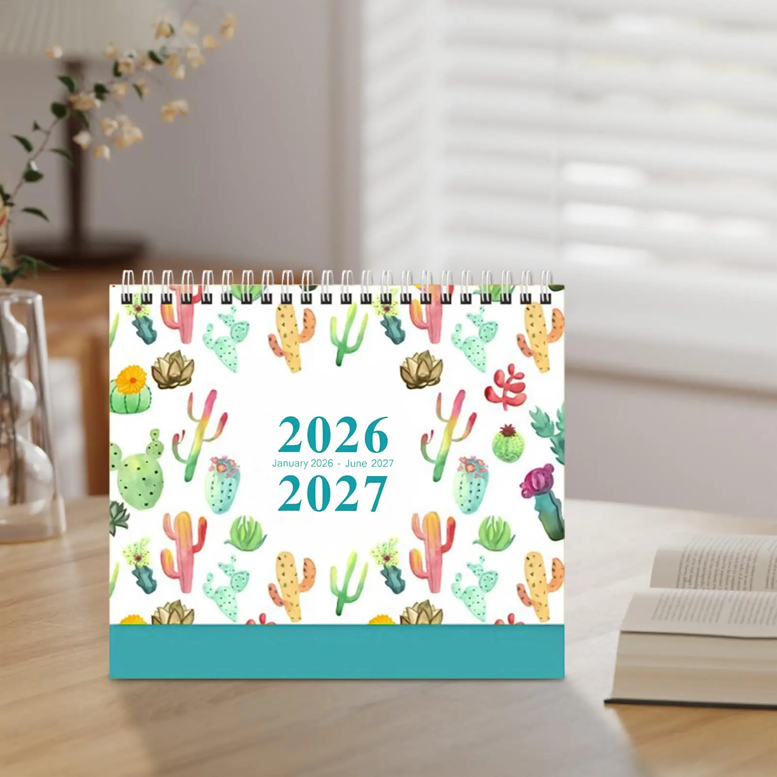 تقويم سطح المكتب 2026 ورق سميك 18 شهرًا مخطط جمالي 2026-2027 تقويم مكتبي لتخطيط جدول الأعمال المواعيد للمنزل #3