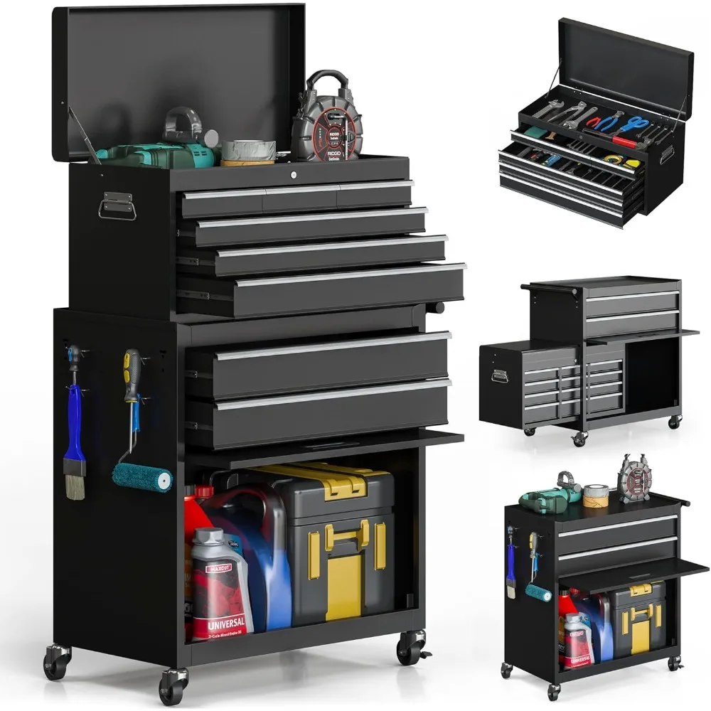 

Chest, 8-Drawer RollingStorage Cabinet with Enhanced Packaging, Detachable Top Box, Metal Cart with H