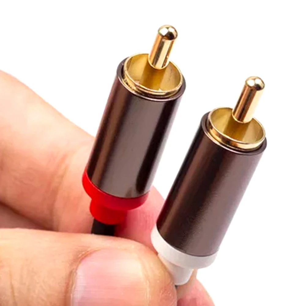 ABSQ-2RCA to 2 RCA Male to Male Audio Cable Gold-Plated RCA Audio Cable for Home Theater DVD TV CD Amplifier Sound Box