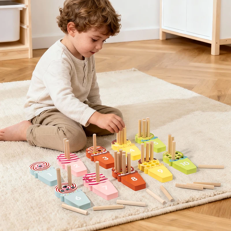 Rompecabezas de educación temprana, ayudas para la enseñanza, palos, palos de aprendizaje digital, emparejamiento, entrenamiento enfocado, juguetes de iluminación de matemáticas