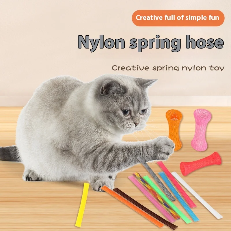 Grinding Claws Biting Telescopic Elastic Colorful Spring Tube Cat Vent Toy Stick