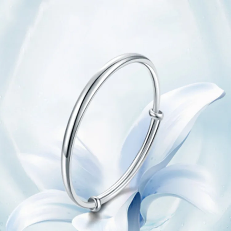 Women's 925 Sterling Silver Geometric Bangles, Elegant Design