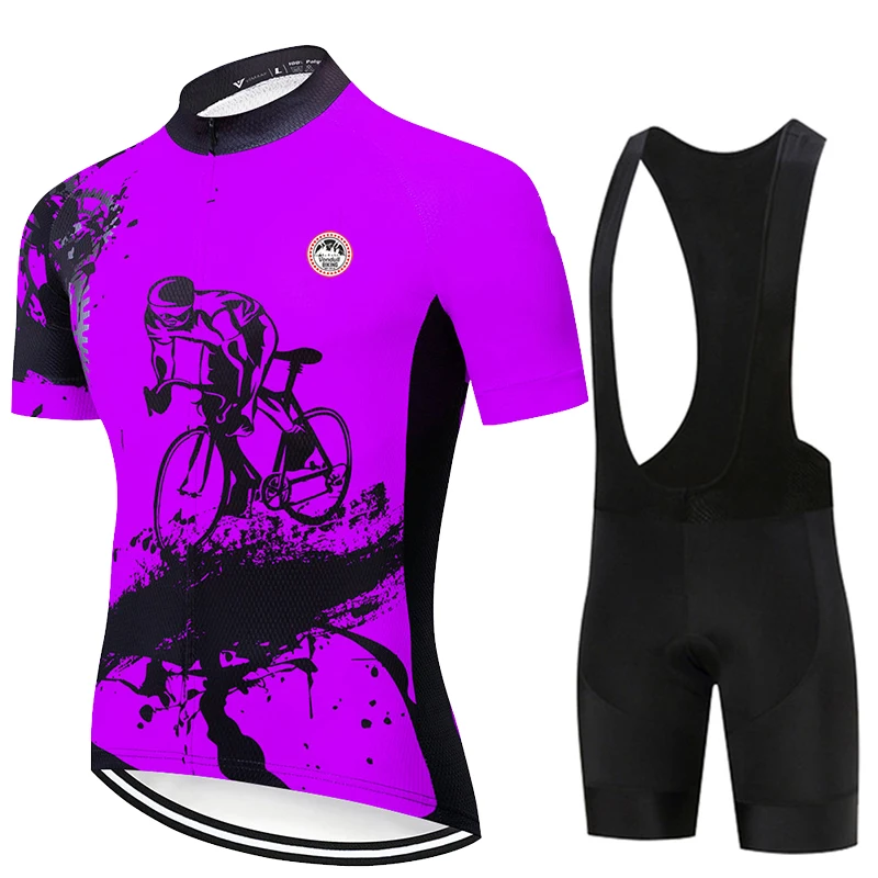 Cycling Jersey Suit 2024 New Men Summer Short Sleeve Set Breathable Racing Sport MTB Bicycle Clothes Outdoor Bike Uniform