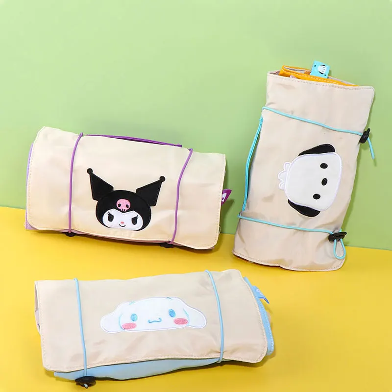 Borsa cosmetica Sanrio borsa portaoggetti pieghevole portatile Anime Cinnamoroll borsa da viaggio multifunzionale impermeabile di grande capacità