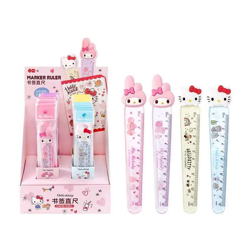 2pcs/set Sanrio Family Image Bookmark Ruler Cartoon Ruler Creative Kawaii Ruler for Student School Stationery Scale Supplies