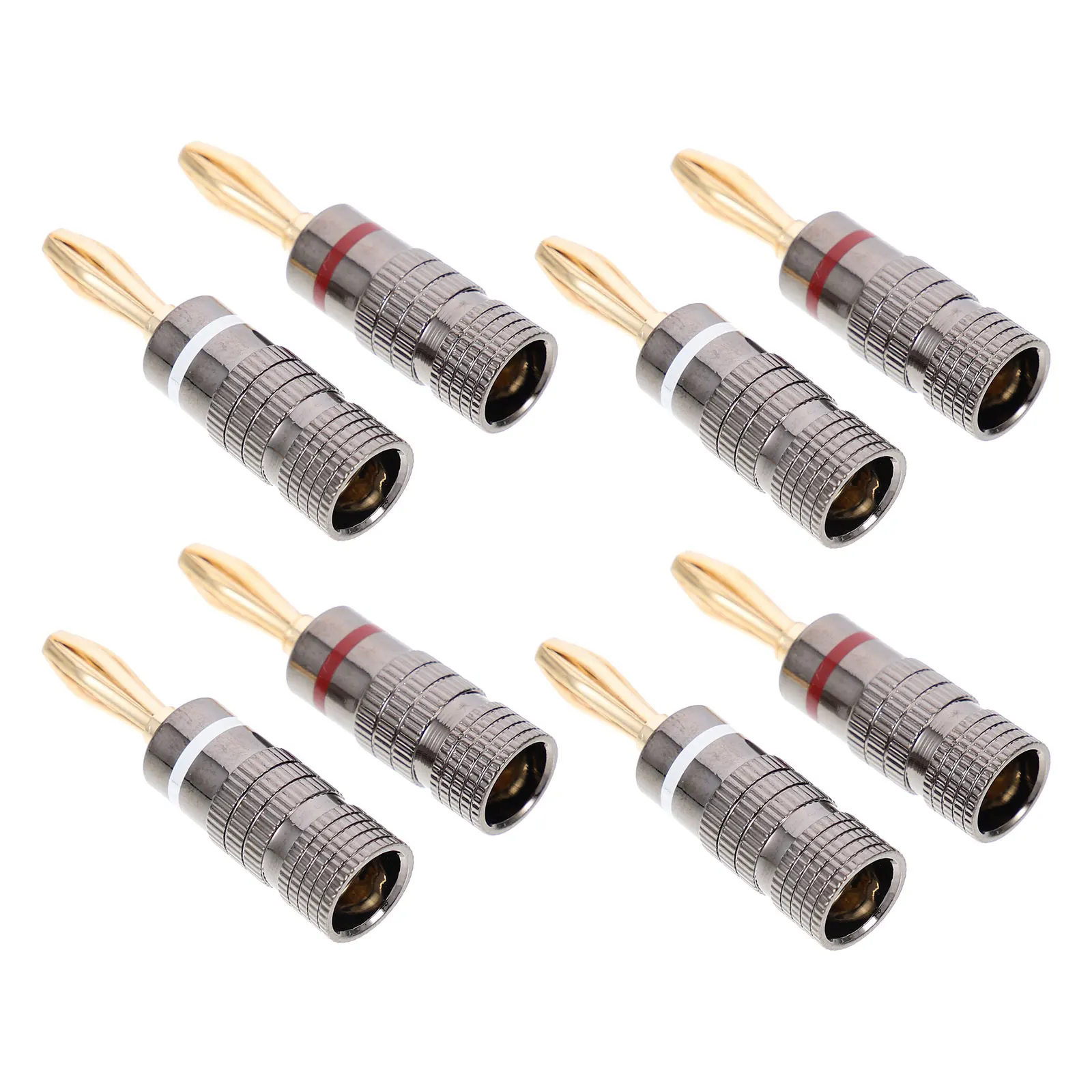 

10pcs Copper Banana Plugs Speaker Wire Connectors Gold Plated Audio High Fidelity Sound Anti Oxidation Durable Reliable