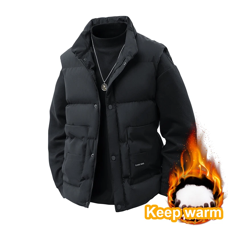 

New Autumnl/Winter Men's Vests Premium Quality Warm Vests Youth Sleeveless Jackets Sporty Stand-Collar Workwear Jacket Men Coats