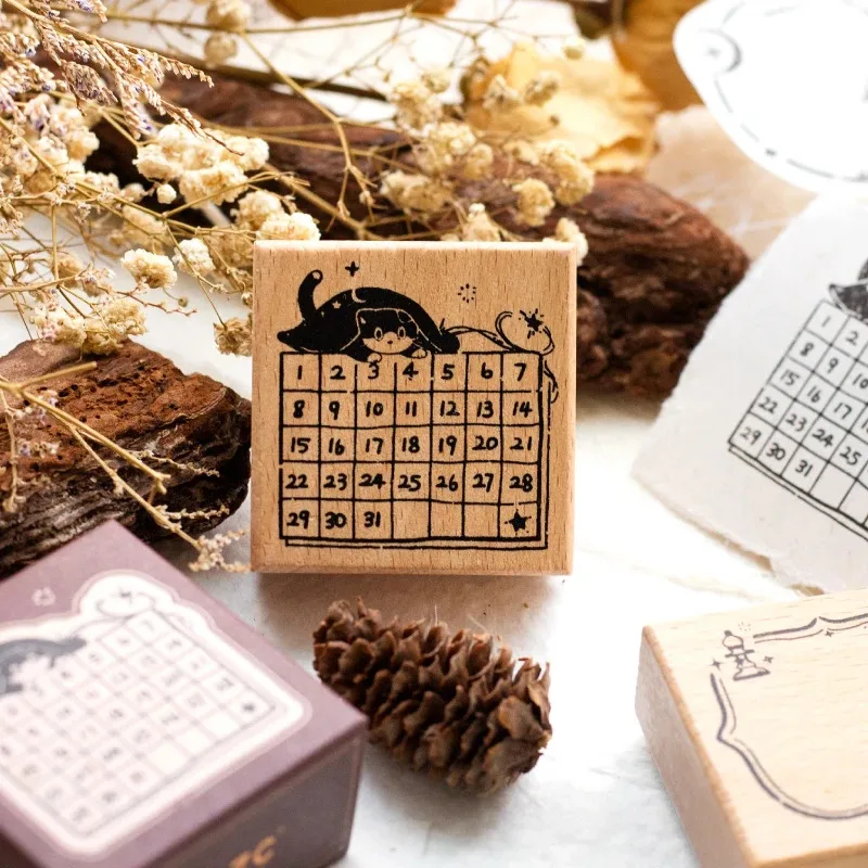 Schwarze Katze, Holzstempel, süßes Kätzchen, dekorativer Holzstempel für Tagebuch, Scrapbooking, Brief, DIY, Basteln, Kartenherstellung
